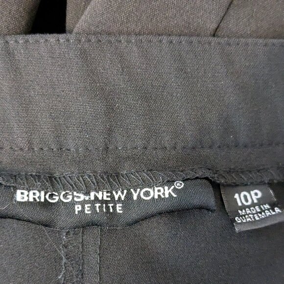 BRIGGS NEW YORK Petite, Black Mid-Rise Front Zip Career Pants; Size 10P - Picture 4 of 4